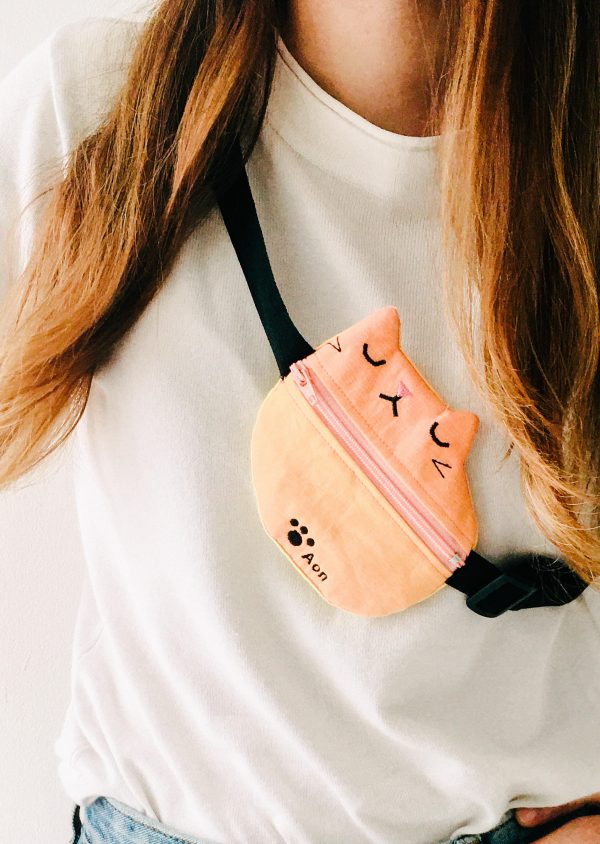 AutoSewing : Mini Crossbody Bag ( Cat ) ( Hoop Size : 13x18 cm. )