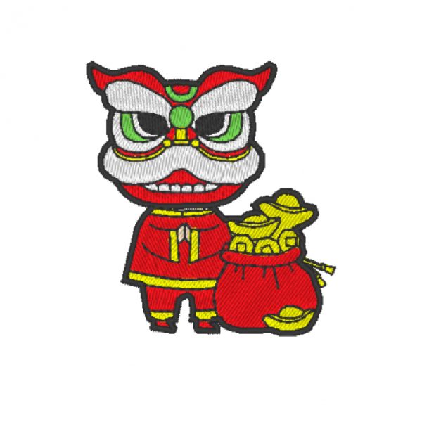 Chinese Lion Dance Act 4 ( Hoop Size : 10x10 cm.)